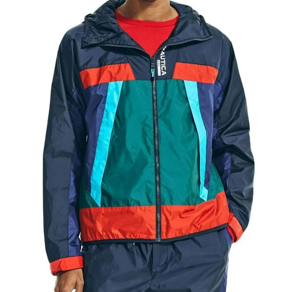 Nautica Other - NAUTICA Mens Gyro Navy Color Block Hooded Jacket XL
